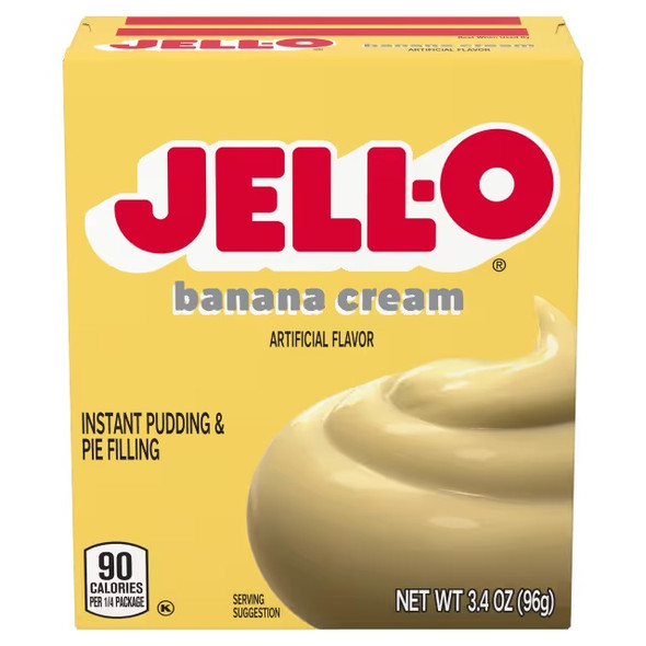 Jell-O Banana Cream Instant Pudding & Pie Filling Mix, 3.4 oz — 24/Case