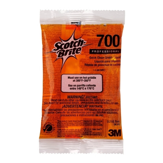 Scotch-Brite 700-40 Quick Clean Griddle Liquid Packets, 3.2 oz (40/Case)