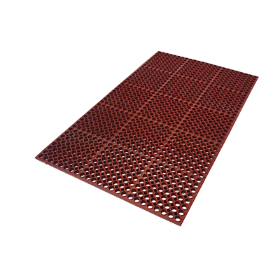 3' x 5' Red Grease-Resistant Anti-Fatigue Floor Mat, 2X Thick