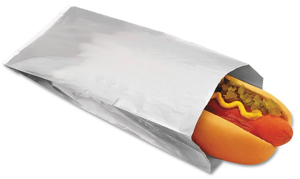 3.5 x 1.5 x 9" Foil Hot Dog Bags (1,000/Case)