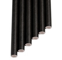 Aardvark 5.75" Black Jumbo Cocktail Paper Straws (7,000/Case) – Product View