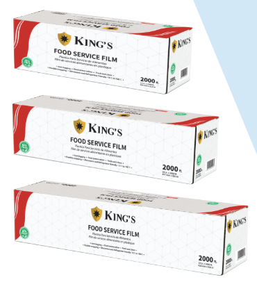 King's 12" x 2,000' Cling Film Cutterbox, 35 Gauge (1/Roll)