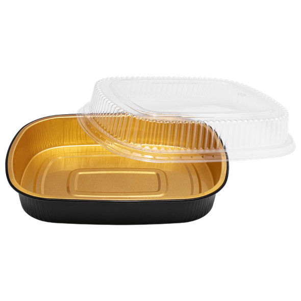 Black and gold smooth-wall pan with lid