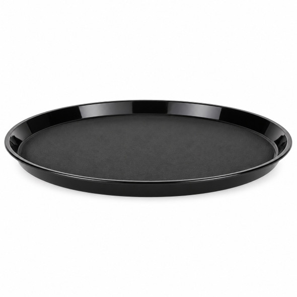 Cambro Polytread 14″ Black Round Non-Skid Serving Tray (1/Each) — single item shown