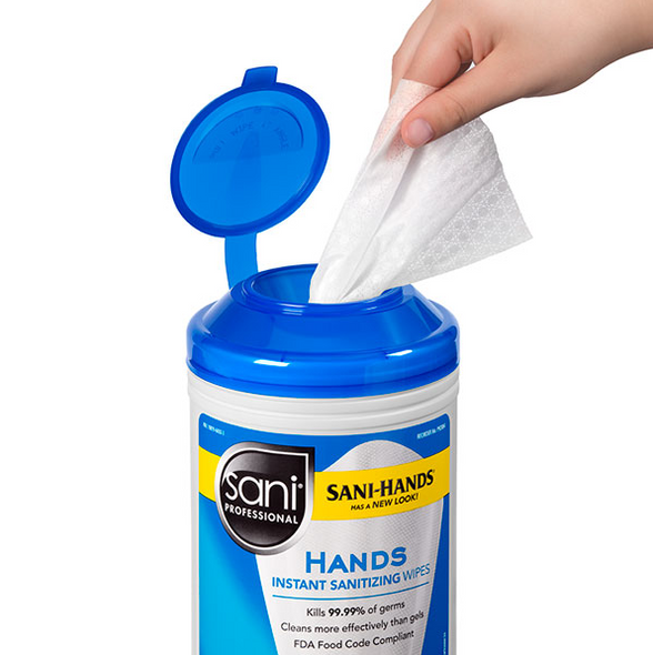 Sani-Hands Instant Sanitizing Hand Wipes, Alcohol Formula, XL Jug (300/Jug)
