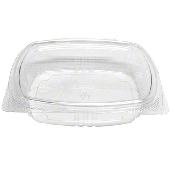 Choice 16 oz. Clear RPET Hinged Deli Container - 200/Case