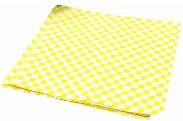 12x12" Yellow Checker Grease Resistant Sandwich Wrap, 5 Packs of 1000, (5000/Case)