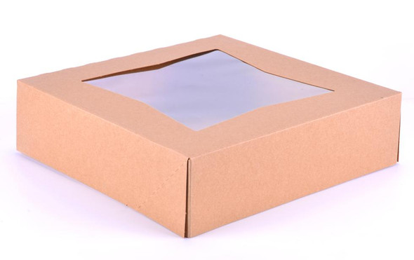 9x9x2.5" Natural Kraft Automatic Window Bakery Box (200/Case)