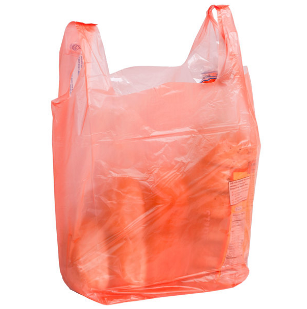 12x7x22" Orange T-Shirt Bags, 17 Mic (400/Case)