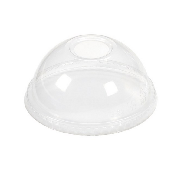 92mm No Hole Dome Lids for 9 oz Clear PET Cups (1000/Case)