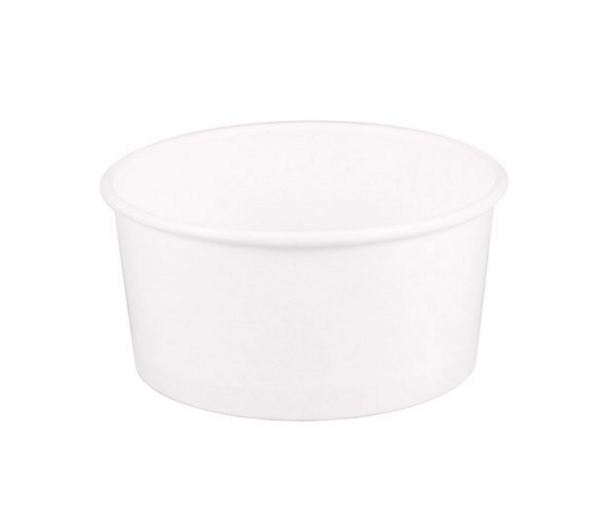 96mm 6 oz White Paper Food Containers (1000/Case)