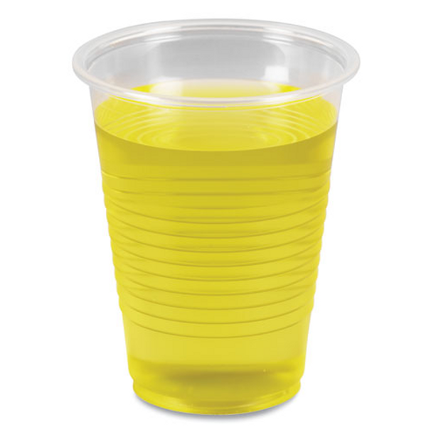 7 oz Clear PP Ribbed Plastic Water Cup, 25 Packs of 100 (2500/Case)