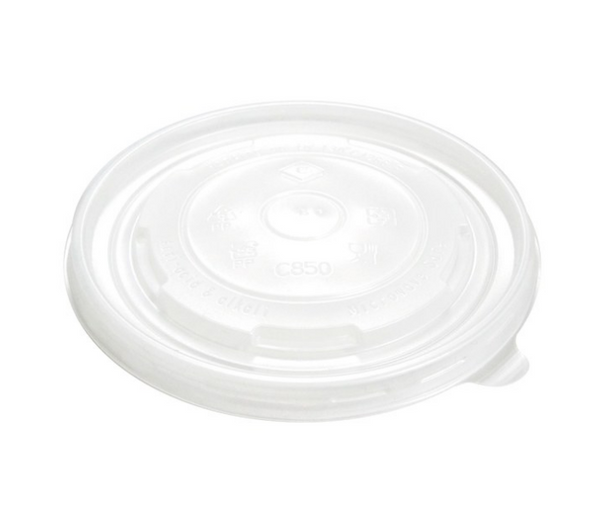 Solex 142mm PP Flat Lids for 24-32 oz Paper Food Containers (600/Case)
