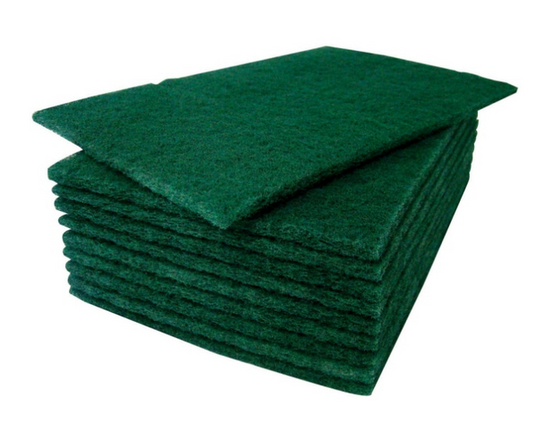 6x9" Medium Duty Green Scouring Pad (10/Pack)