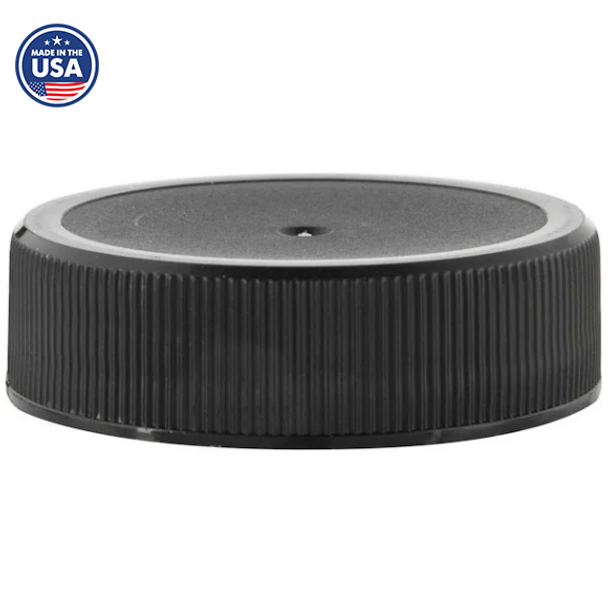 38-400 Black Ribbed Caps, Polypropylene, F217 Liner (1000/Pack)