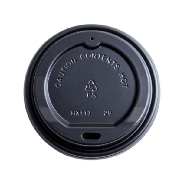 Solex 80mm Black Snap-Fit Hot Cup Lid for 8 oz Paper Hot Cups (1000/Case)