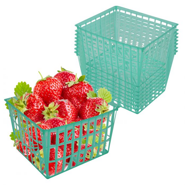 1 Pint Green Plastic Vented Strawberry Basket (1200/Case)