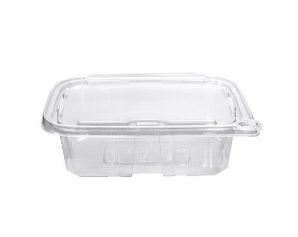 Solex But-N-Loc 24 oz RPET Clear Hinged Tamper Evident Container (200/Case)