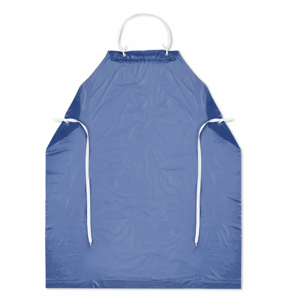 35x45" 6 Mil Blue PVC Apron w/ Tie Strings (12/Pack)