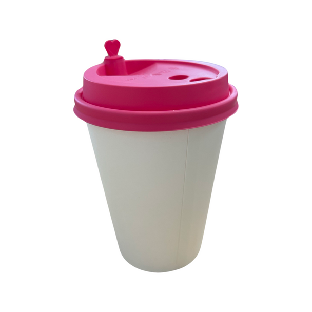 Solex Matte Pink Sippy Lid w/ Heart Plug for 90mm Hot & Cold Cups (1000/Case)