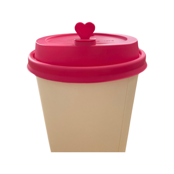 Solex Matte Pink Sippy Lid w/ Heart Plug for 90mm Hot & Cold Cups (1000/Case)