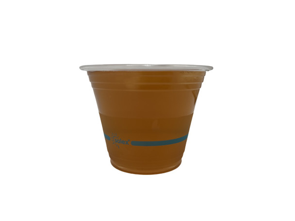 Solex 96 Series 9 oz Compostable Clear Cup w/ Blue Stripe (1000/Case)