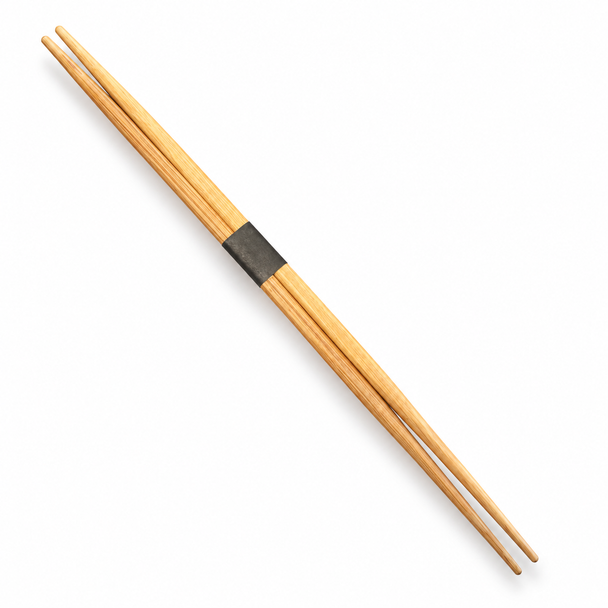 Solex 9.5-inch bamboo chopstick pair with black center sleeve on a white background