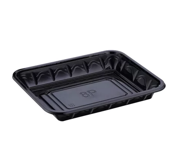 Solex #8P Black PET Meat Tray 10x7.75x1.40" (500/Case)