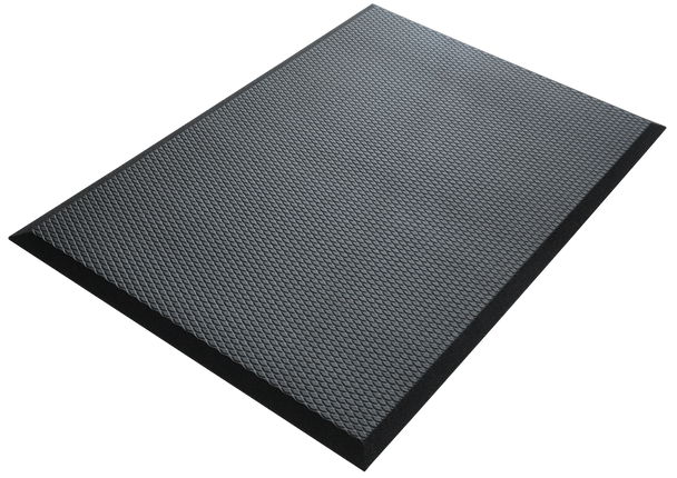 Solex Cushion Cloud 2x3' Anti-Fatigue Grease Resistant Black Rubber Floor Mat (1/Each)