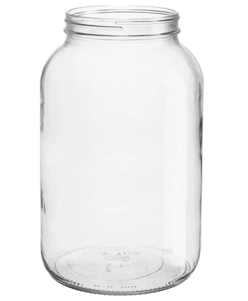 110-400 1 Gal / 128 oz Wide Mouth Clear Glass Jars (4/Case)