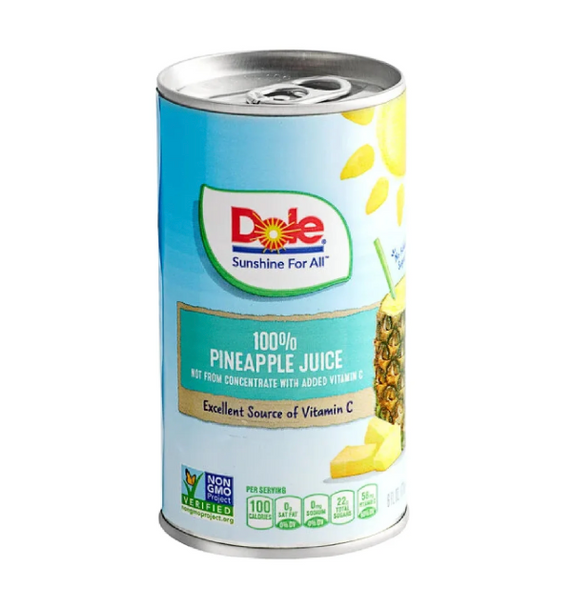 Dole Pineapple Juice, 6 oz Cans (48/Case)