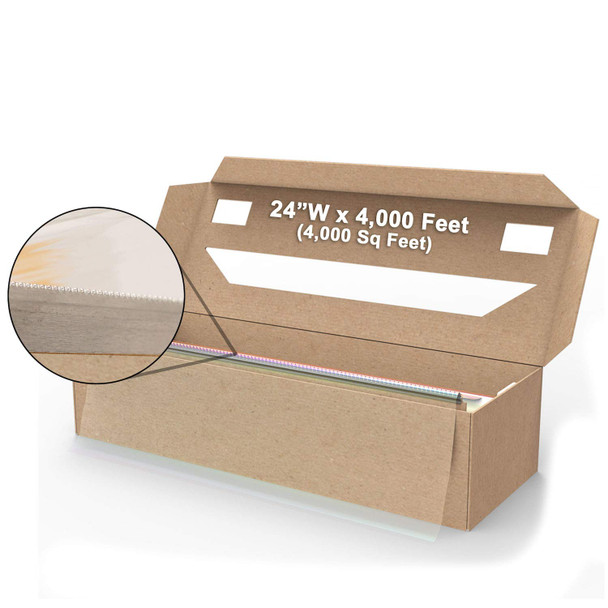 King's Cling Film Cutterbox, 24" x 2,000 ft, 35 Gauge (1/Each)