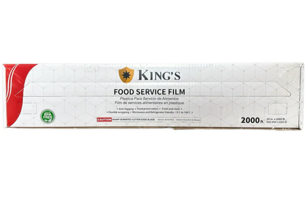 King's 24"x2000' 35 Gauge Cling Film Cutter Box (1/Each)