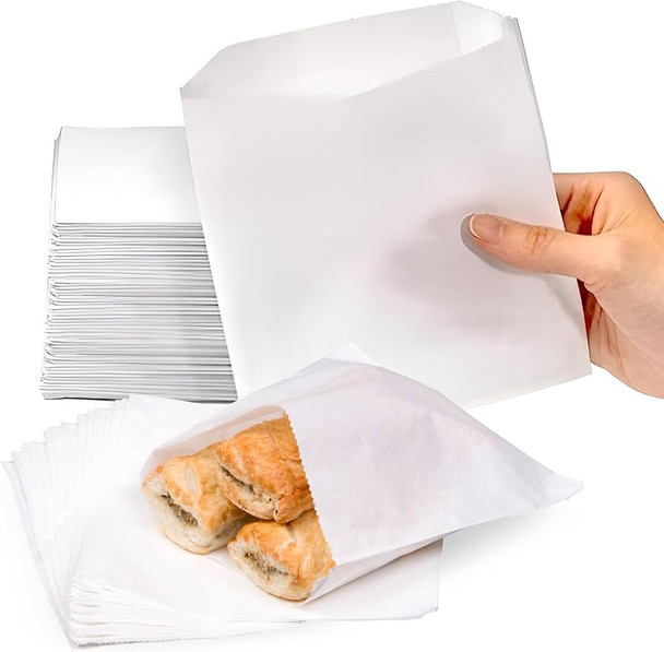 #9 White 5.5x4.5" Grease Resistant Bags (2,000/Case)