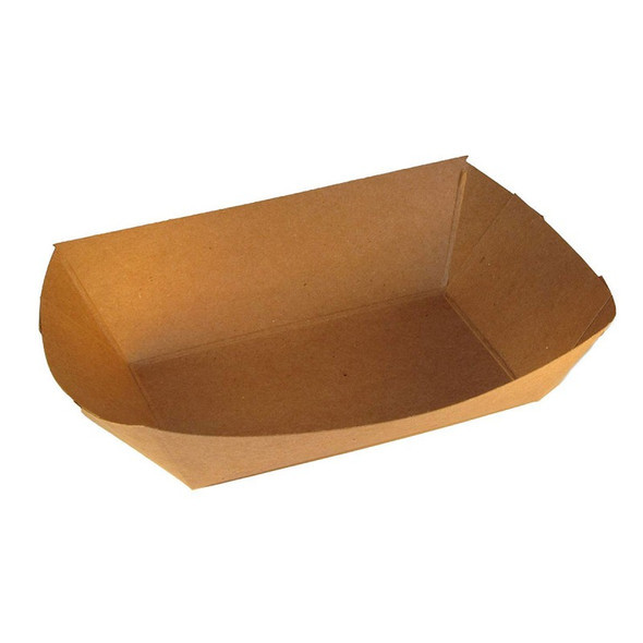 #25, 4 oz / 1/4 lb Natural Kraft Food Trays (1,000/Case)