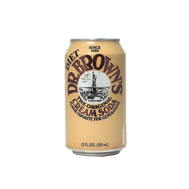 Dr Brown's Diet Cream Soda, 12 oz Cans (24/Case)