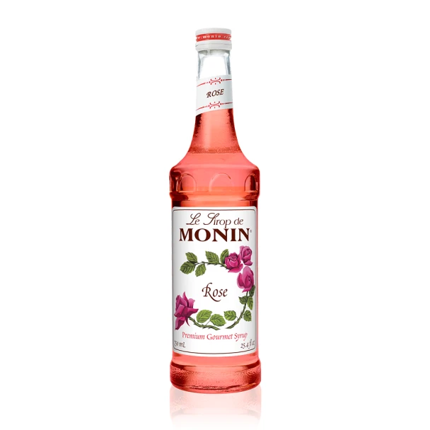 Monin Rose Syrup, 750ml Glass Bottle (1/Each)