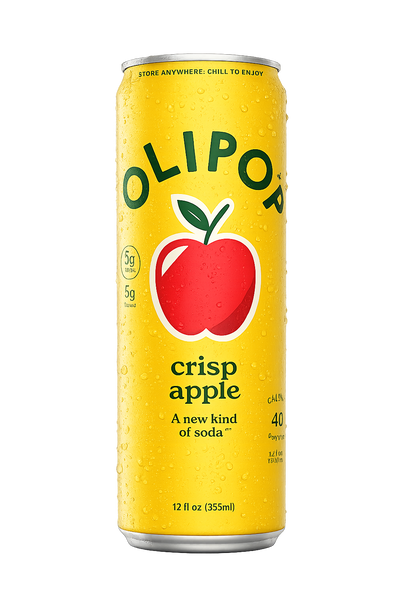 Olipop Crisp Apple Prebiotic Soda, 12 oz Can (12/Case)