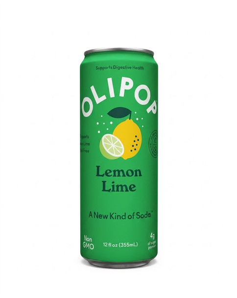Olipop Lemon Lime Prebiotic Soda, 12 oz Can (12/Case)