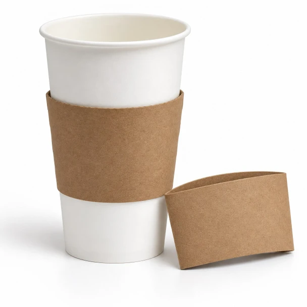Solex natural kraft coffee sleeve shown on a paper hot cup; sleeve-only case, cup not included