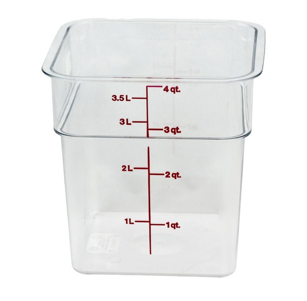 Cambro 4 qt. Clear Square Food Storage Container, 4SFSCW135