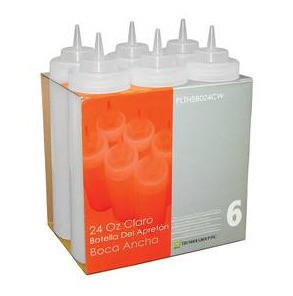 24 oz. Clear Wide-Mouth Squeeze Bottles