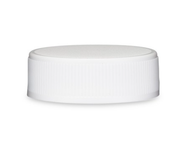33-400 White Ribbed PP Cap with F217 Liner — Each