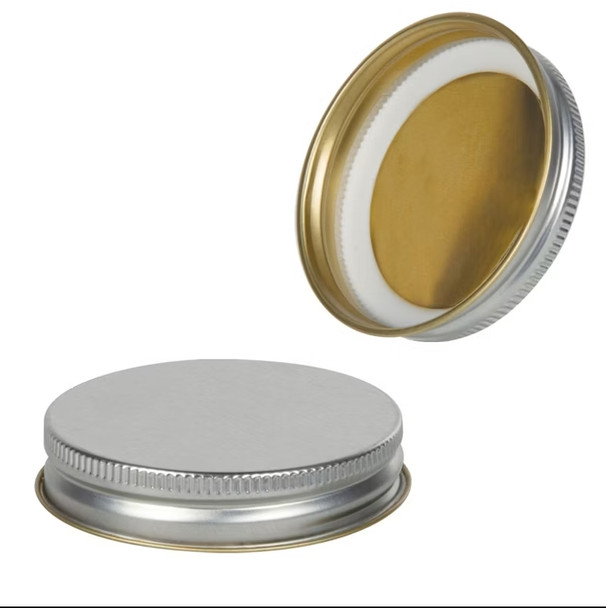 70-450G Silver Metal Cap, No Button, Plastisol Liner — Each