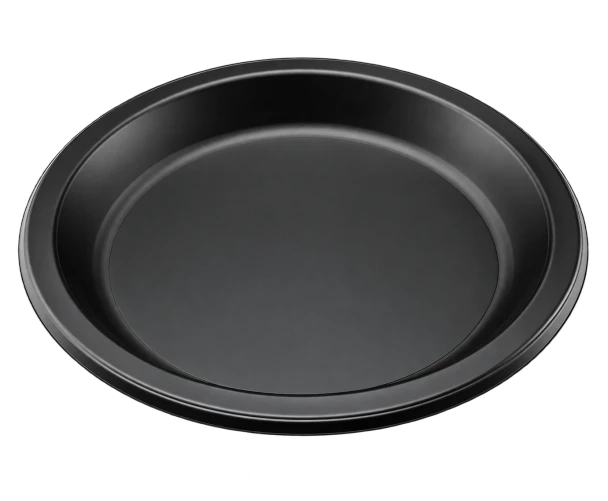 10 inch black single-compartment MFPP plate with smooth rim