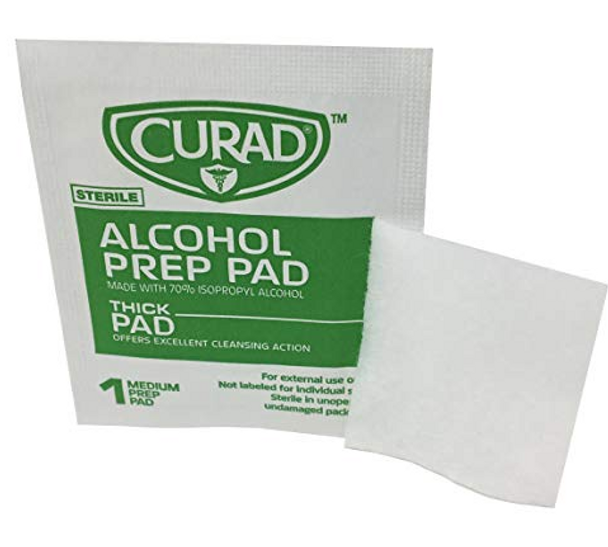 70% Isopropyl Alcohol Prep Pad 2 Ply Thick (100/Box)