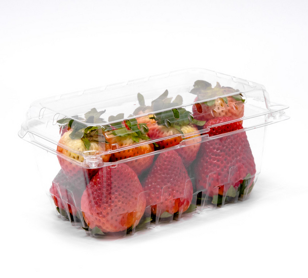 1 lb Clear Vented Strawberry & Fruit / Produce Clamshell (540/Case)