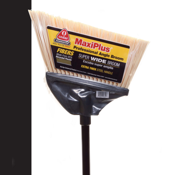 MaxiPlus Professional Angle Broom, Natural Flagged Bristles (4/Case)