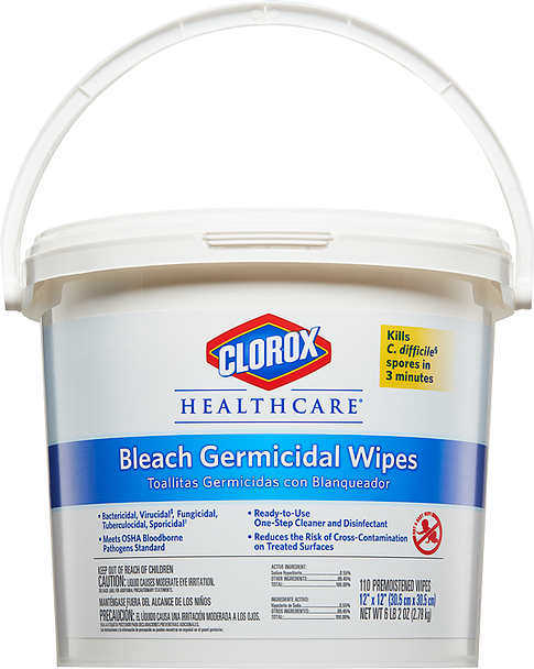 Clorox Healthcare XL Bleach Germicidal Wipes, Bucket (1/Each)