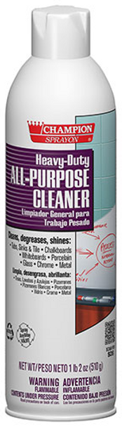 Champion Sprayon Heavy Duty All Purpose Cleaner & Degreaser, Aerosol Spray, 18 oz (12/Case)